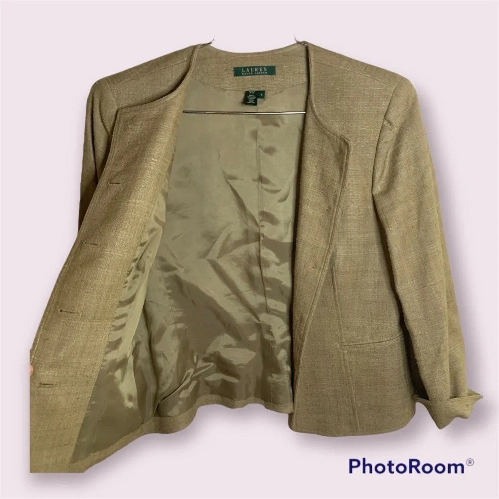 LAUREN by Ralph Lauren 100% Silk Tan Jacket size 6​​​